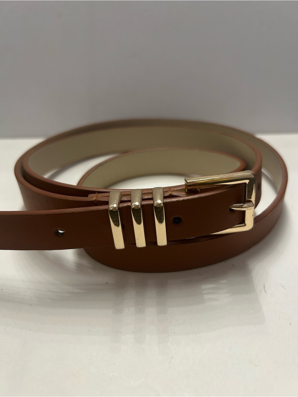 Torrid Brown Faux Leather Belt Gold Hardware Plus Size 2 2X